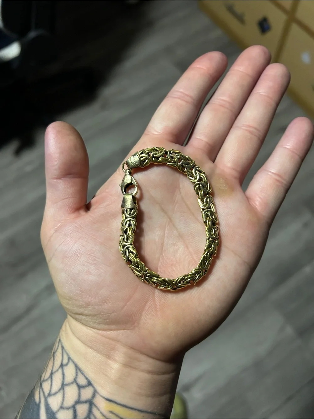 14k Yellow Gold Byzantine Style Gold Bracelet 7